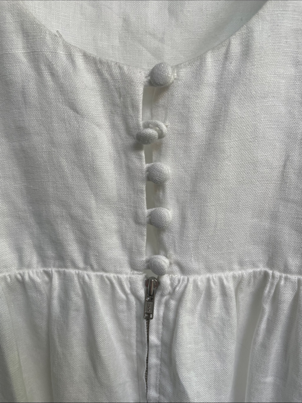 WHITE LINEN REFORMATION DRESS BUCATINI SZ 10 - Picture 6 of 9